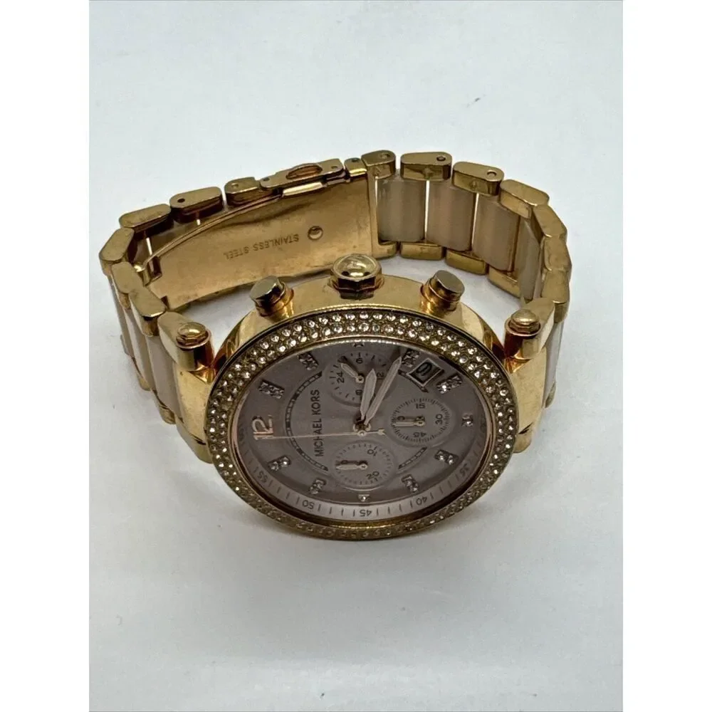 Michael Kors Parker MK5896 Women Rose Gold Analog Dial Quartz Wrist Watch JNA434